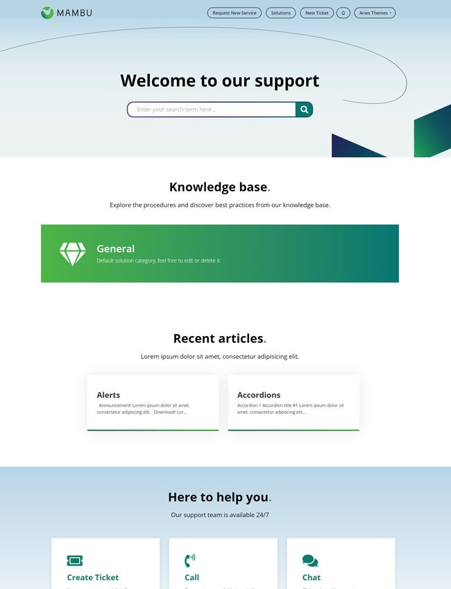 Mambu Support Portal